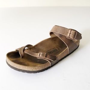 BIRKENSTOCK Brown Toe Ring Strappy Sandals 42